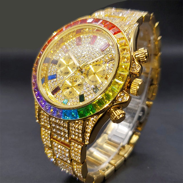 Luxury Waterproof Stainless Steel Men's Gold Watch