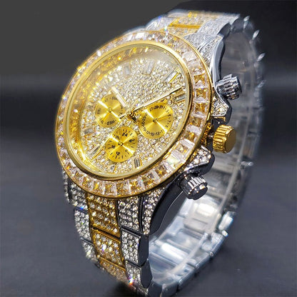 Luxury Waterproof Stainless Steel Men's Gold Watch