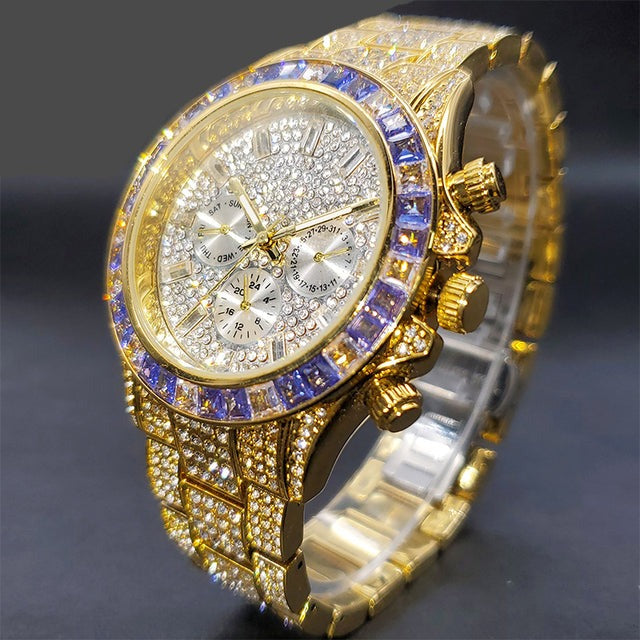 Luxury Waterproof Stainless Steel Men's Gold Watch