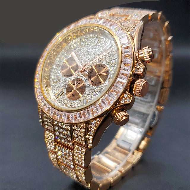 Luxury Waterproof Stainless Steel Men's Gold Watch