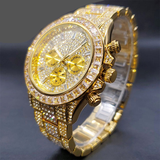 Luxury Waterproof Stainless Steel Men's Gold Watch